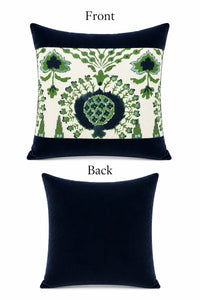 Indigo Garden Velvet Pillow