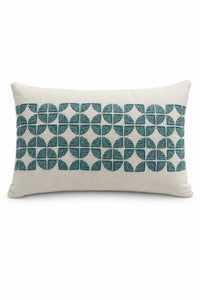 Geo Lumbar Pillow — Teal