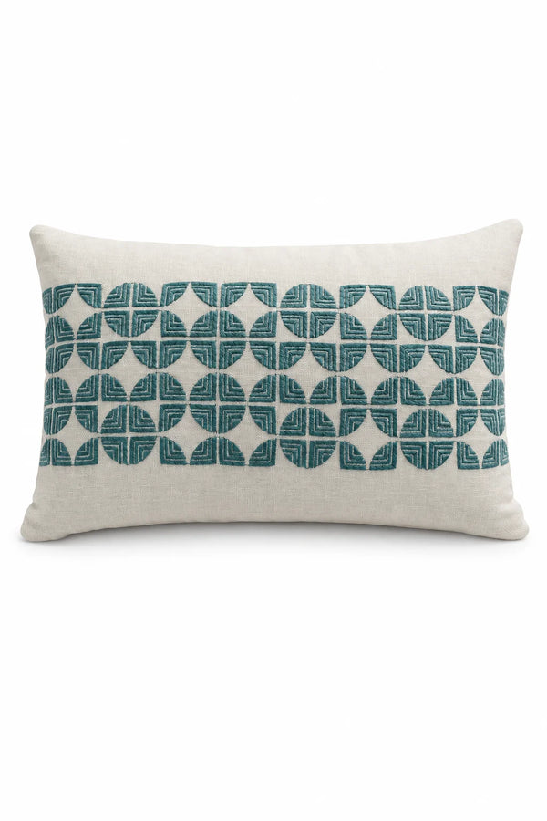 Geo Lumbar Pillow — Teal