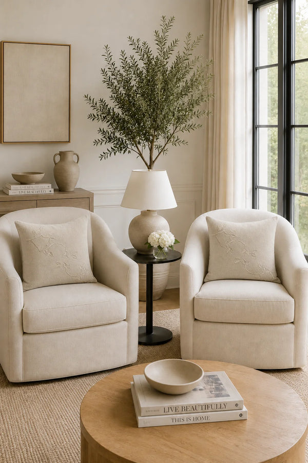 Branch Cream Pillow – Left