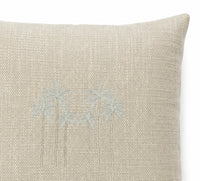 Coastal Palms Embroidered Pillow — Natural
