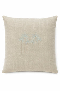 Coastal Palms Embroidered Pillow — Natural