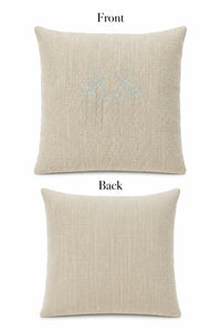 Coastal Palms Embroidered Pillow — Natural