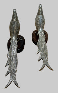 Silver Pair Vintage Pheasant