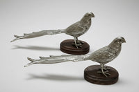 Silver Pair Vintage Pheasant