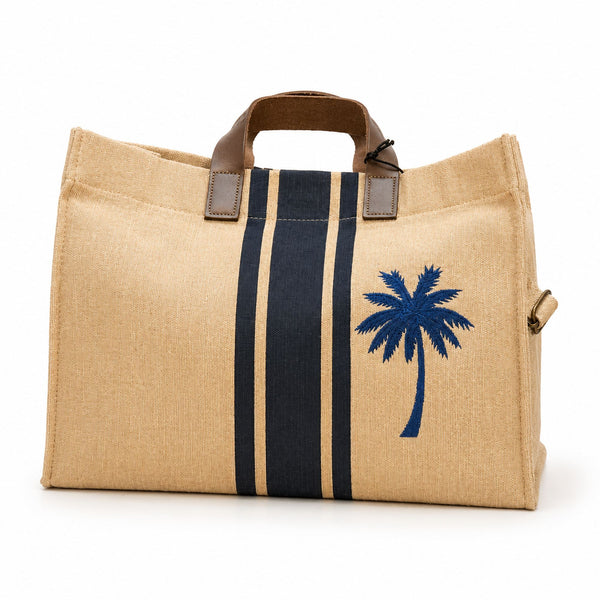 Tote Jute Palm Blue